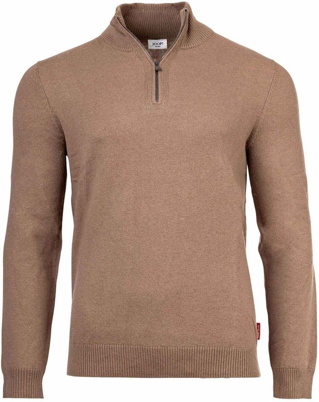 Joop Jeans - Lauriono - Gebreide Trui - Medium Beige - Met Ritssluiting
