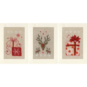Vervaco - Wenskaart kit Kerst set van 3 - PN-0157727