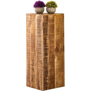 Parya Home -Plantenstandaard - bijzettafel hoog - salontafel -27 x 27x 75 cm - Bruin - Massief Mangohout