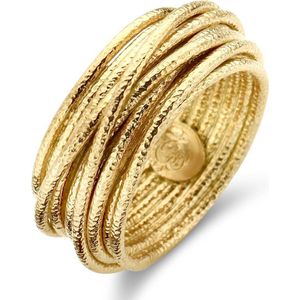 Casa Jewelry Ring Wikkel Satin 56 - Zilver - Goud Verguld