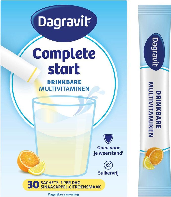Dagravit - Complete Start - Drinkbare Multivitaminen - Sinaasappel-citroensmaak - 30 Sachets