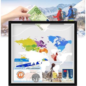 Avontuur Archiefdoos Reis Spaarpot - Adventures Fund Frame Spaarpot - Reis Verzameldoos Ticket Shadow Box - Reisgeheugendoos Geldgeschenkdoos Reiscadeaus voor volwassenen Kinderen