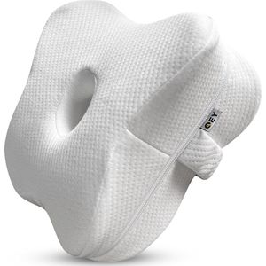 QEY Orthopedisch Kniekussen - Zijslaapkussen - Schootkussen - Beenkussen Voor In Bed - Wit
