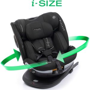 Babyauto Xperta i-Size Autostoel - 360° met Isofix - 40 tot 150cm - 0 tot 36kg - Tot 12 jaar - Kleur Zwart