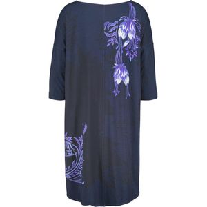 DIDI Dames Easy loose dress in dark blue with Azur Fusion panel maat 42