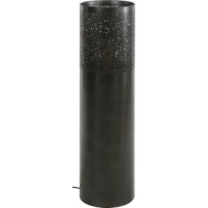 Vloerlamp Cilinder in zwart nikkel | Ø 25 cm | 90 cm hoog | 1 lichts | modern design | woonkamer / kantoor | staande lamp sfeerverlichting