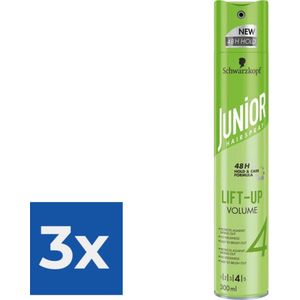 Junior Haarspray 3 in 1 Lift Up Volume 300 ml - Voordeelverpakking 3 stuks