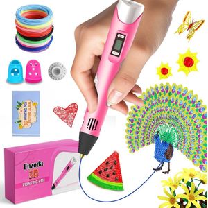 Enzoda 3D Pen - 3D Pen XL Starterspakket Roze & Blauw - 3D Pennen Tekenset - Met Vullingen - Sjablonen - Adapter - NL Handleiding - Nieuwste Model