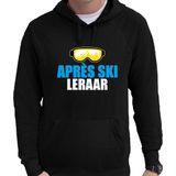 Apres ski hoodie Apres ski leraar zwart heren - Wintersport capuchon sweater - Foute apres ski outfit/ kleding S