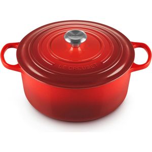 Gietijzeren braadpan met deksel, Ø 28 cm, rond - Geschikt voor alle warmtebronnen en inductie