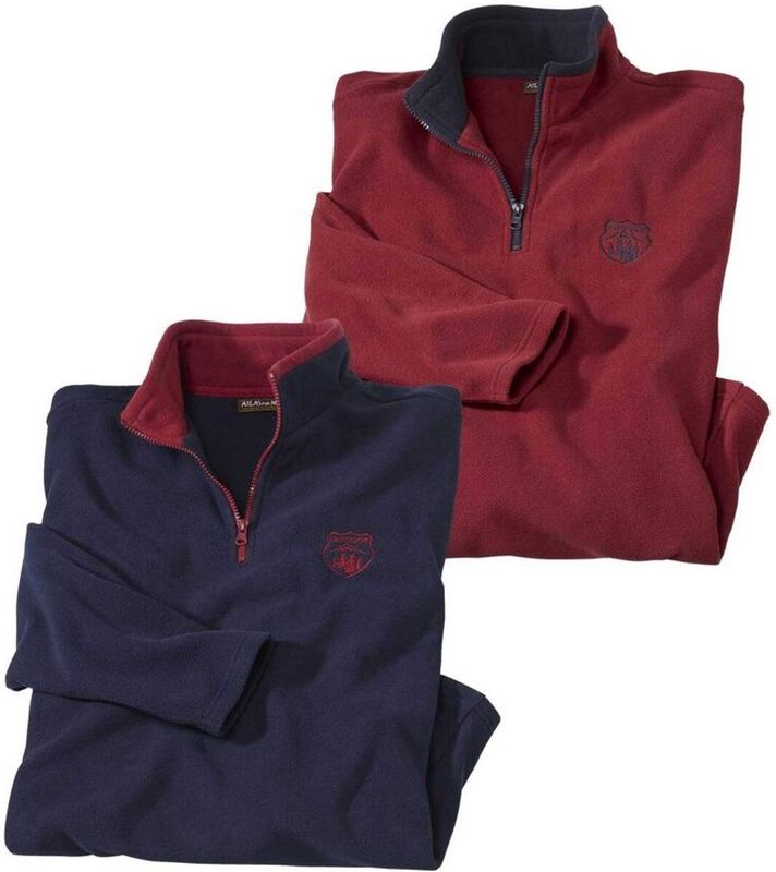 ATLAS FOR MEN - Set van 2 microfleece sweaters Mountain Passion - Heren - Verkrijgbaar in grote maten - L