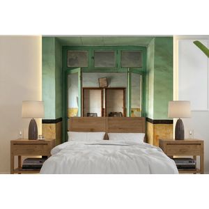Deur - Groen - Architectuur - Glas - Behangpapier
