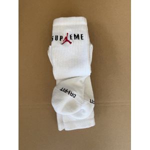 Jordan x Supreme Crew Sokken 2 pack - Wit - Maat 46 - 50