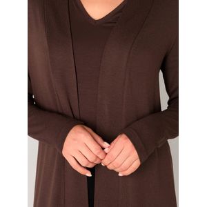 BASE LEVEL Yayla Long Vest - Brown - maat 36