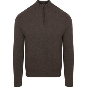 Steppin' Out Half Zip Trui Merinowol Bruin - Maat S - Heren - Pullovers