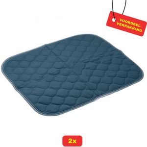Wasbare stoelbeschermer - Blauw- 40 x 50 cm - Incontinentie onderlegger stoel of bed - 2x1 voordeelverpakking