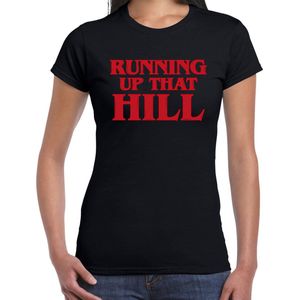 Stranger Halloween verkleed shirt running that hill zwart - dames - horror shirt / kleding / kostuum XS