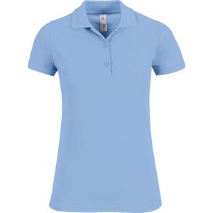 Polo Dames M B&C Kraag met knopen Korte mouw Sky Blue 100% Katoen