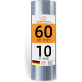 CCLIFE Isolatiefolie, thermische folie, gealuminiseerde isolatiefolie, aluminium noppenfolie, 3,5-4,5mm radiator reflecterende folie voor daken, ramen, buizen, vloeren, 0,6x10m-6㎡