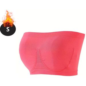 Bovista BH Zonder Beugel - Zonder Bandjes - Push-up Bh's - Comfort Beha - Comfortabel - Sterk - Rood - Maat S