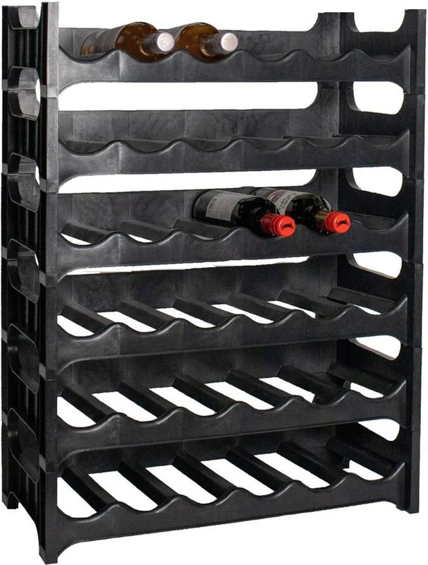 Cosy & Trendy - Wijnrek - Zwart - Stapelbaar - 36 flessen - 6 stuks
