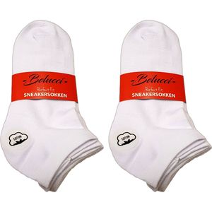 Belucci Katoenen Dames Sneakersokken 8 Paar Wit Maat 35/38