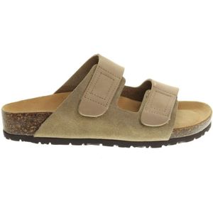 Taupe Slipper Suede Velcro Bionatura maat 35