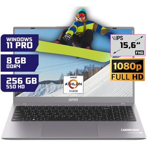GMR - 15.6 Inch Full HD Laptop - AMD Athlon Silver - 8GB RAM - 256GB SSD - Windows 11 Pro voor Thuis, Office en Studie notebook
