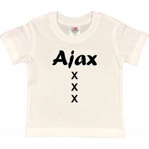 Amsterdam Kinder t-shirt | AJAX XXX | Verjaardagkado | verjaardag kado | grappig | jarig | Amsterdam | Ajax | cadeau | Cadeau | Wit/zwart | Maat 110/116