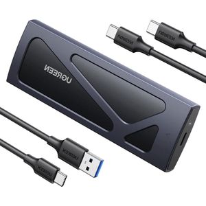 Adapter NVMe SSD Harde Schijf Behuizing USB C 3.2 Gen 2 10Gbps UASP M.2 2230 2242 2260 2280 SSD NVMe-M2 Adapter met USB A naar C en USB C naar C Kabels - Zwart