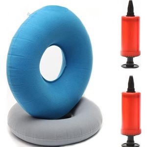 Opblaasbaar Ring Kussen - Donut Kussen met Pompen - Autostoelen Rolstoelen - Aambeien Behandeling