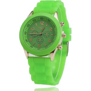 Geneva Siliconen Horloge - Groen | Ø 38 mm | Fashion Favorite