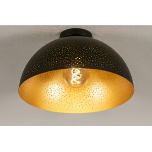 Lumidora Plafondlamp 74683 - Plafonniere - IVAR - E27 - Zwart - Goud - Metaal - ⌀ 40 cm