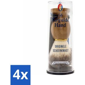 4 x Vergulde Hand Originele Scheerkwast - Scheerkwast - Scheerzeep - Scheerbeurt - Scheerapparaat - Scheerproducten