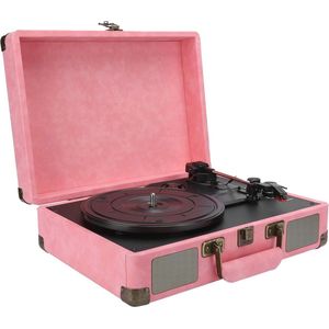 Draagbare Bluetooth Platenspeler met Stereoluidsprekers en 3 Snelheden voor Vinyl