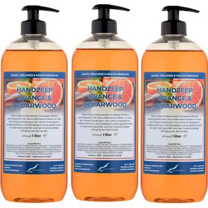 Handzeep Sweet Orange & Cedarwood 1 liter - met gratis pomp - set van 3 stuks