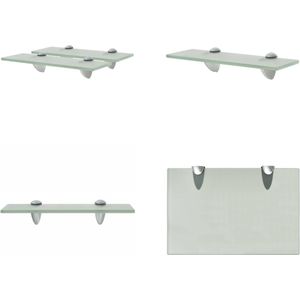 vidaXL Schappen zwevend 2 st 30x20 cm 8 mm glas - Zwevende Plank - Zwevende Planken - Wandplank - Wandplanken