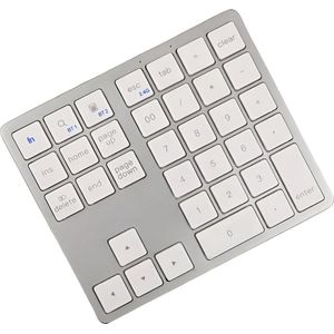 Daroyx - K35W Pro - Draadloos Numeriek Toetsenbord - Wit/Zilver - Bluetooth en 2.4 GHZ Wifi