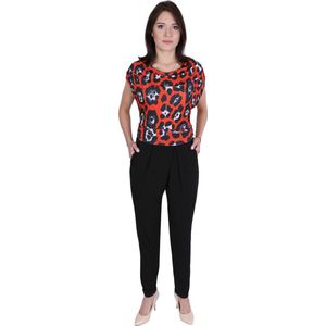 John Zack jumpsuit in oranje luipaardprint