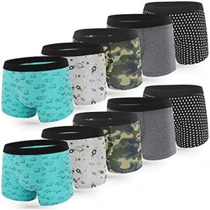 10 boxershorts voor jongens - Katoenen ondergoed met modieuze prints