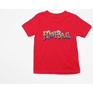 Football T-shirt – Kids Edition - Rood Maat 2 Jaar