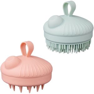 2-Delige Hoofdhuidmassageborstel - Shampooborstel - Hoofdhuidscrubber met Zachte Siliconen Borstelharen - Hoofdhuidmassageapparaat voor Haargroei - Hoofdhuidmassagetool voor Alle Haartypen - Hoofdscrubber voor Mannen en Vrouwen