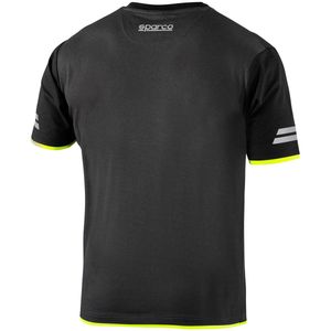 Sparco - Tech T-Shirt - Zwart - Katoen/Polyester - Reflecterende Strepen