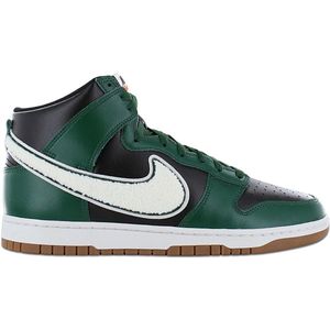 Nike Dunk High Retro University - Chenille Swoosh - Heren Sneakers Schoenen Leer Zwart-Groen DR8805-001 - Maat EU 45 US 11