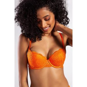 Purple-Daisy Colors Dames Lingerie Voorgevormde Push-up beugel BH (127-006-1) - Maat 75B - ORANGE