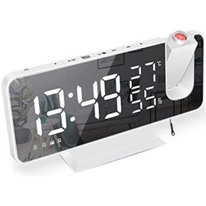 Digitale Projectiewekker met LED-display, FM-radio, Dubbel Alarm en USB-oplaadpoort