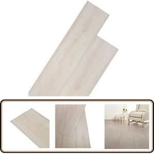 vidaXL PVC vloerplanken wit eiken 5,26 m² Pvc Vloerplanken - Pvc Vloeren - Vinyl Vloerplanken - Laminaat Look - Klassieke Houten Vloer