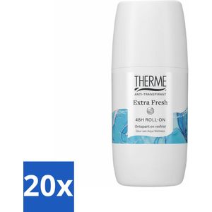 20 x Therme - Extra Fresh 48H Roll-on - Anti-transpirant - Beschermend - 60ml - Anti-transpirant - Roll-on - 48h Bescherming - Zweetvocht - Geur