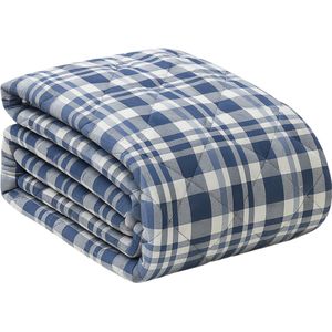HappyBed Wasbaar dekbed zonder overtrek 260x220 - Bedrukt dekbed zonder hoes - Hoesloos Dekbed met Print - All year dekbed enkel - Extra breed - Tartan