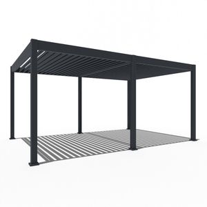 Orion Deluxe elektrische overkapping met LED - 360 x 530 cm - antraciet - Elektrisch lamellen dak en Luxe uitstraling - Volledig Aluminium terrasoverkapping met LED verlichting - Perfect te gebruiken als Tuinprieel / Carport / Veranda / Pergola